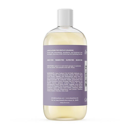 Deep Steep Body Wash, Lavender Chamomile, 17 oz – Hydrating Shower Gel with Hyaluronic Acid, Shea Butter, Aloe Vera & Argan Oil – Vegan, Clean Beauty, Clean & Refreshed Skin