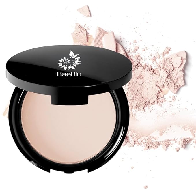 BaeBlu Organic Setting Powder | Non-Toxic, Vegan, Cruelty-Free, Talc-Free, Lightweight + Long Lasting for All Skin Types, Invisible Medium