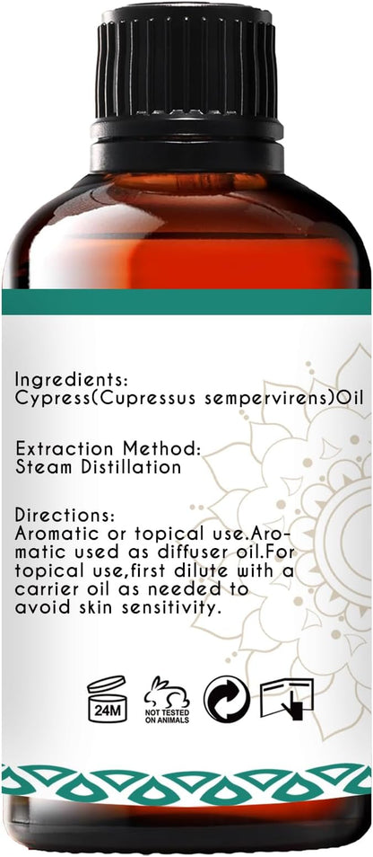 Cypress Essential Oil for Diffuser Skin Soap Making, 100% Pure Natural Cypress Oil- 1 Oz
