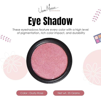 Vera Moore Eyeshadow, Highly Pigmented Eyeshades and Textures, Provide Bold and Lasting Looks, Suitable for Any Event, Easily Blendable Eye Makeup in Multiple Shades. (Dusty Rose)