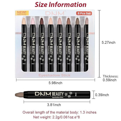 Kaely 8Pcs Cream Eye Shadow Sticks Set, Matte Eyeliner Pencil Eyeshadow Palette Makeup, Eye Highlighter Brightener Stick for Older Women Waterproof Pigmented, sombras para ojos, New-13