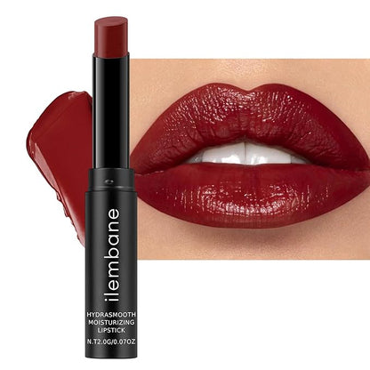 Deep Red Moisturizing Lipstick – Hydrating Cream Lip Balm for Dry, Chapped Lips, Bold Glossy Finish, Lightweight Vegan Lip Color, Long-Lasting Smooth Wear for Women & Girls (Cinnamon Rose)