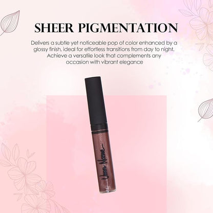 Lip Gloss, Moisturizing Lip Color with Shimmer for Long Lasting Shine, Lightweight Lip Stain, Girls Non-Sticky Lip Gloss with Aloe Vera, W/Vitamin C, E (Chocolate)
