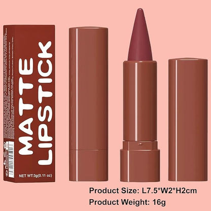 2-in-1 Gradient Red Lip Liner & Lipstick, Waterproof Long Lasting Matte Dark Red Lip Liner Pencil, Makeup Smudge proof lip liner with Cone Tip (07#-Vivid Auburn)