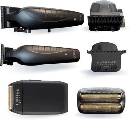 Supreme Trimmer Vader Clipper, Vader Trimmer & Crunch Foil Shaver | Professional Beard Trimmer, Men's Clippers | 3 in 1 Set, Black