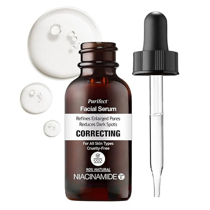 Purifect Niacinamide Serum for Face – Dark Spot Corrector, Tightens Skin & Minimizes Pores – Made in USA – With Vitamin E & Hyaluronate to Hydrate, Smooth Fine Lines & Support Radiant Complexion