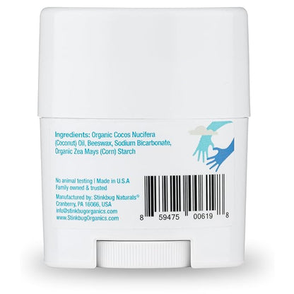 Stinkbug Naturals Aluminum Free Organic Travel Size Deodorant Stick with Unscented, Coconut Oil, Paraben Free, Sensitive Skin Deodorant, 0.75 Ounce Pack of 6