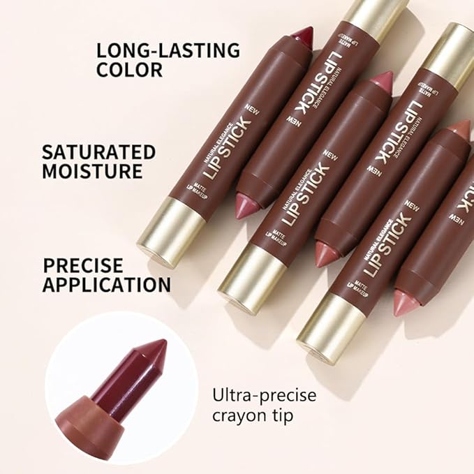 Mauve Matte Lipstick Crayon for Women, 24 Hour Lipstick Lip Liner Pencil Long Lasting Waterproof Smudge Proof Vegan & Cruelty-Free Neutral lip liner marker Easy Application Full Coverage B05#