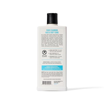 Duke Cannon Hydrating Body Wash - 18oz, Moisturizing Formula for Dry Skin, Refreshing Clean, Tough Yet Gentle, for Men, Soft Side Scent