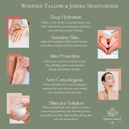 Lumberjack - Whipped Tallow Moisturizer - Cedarwood, Black Pepper, Vetiver, Juniper - 100% Natural Grass-Fed Tallow & Organic Jojoba. Chemical-Free. For Dry, Sensitive & Eczema Prone Skin.- 1.7oz