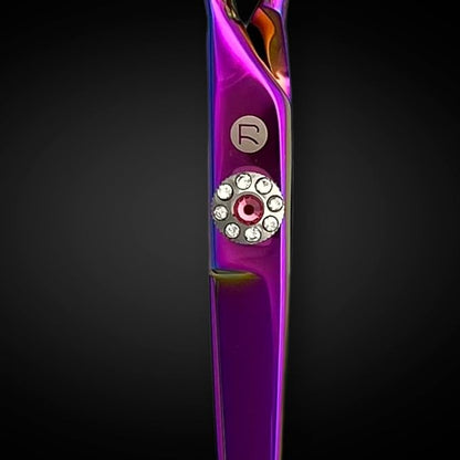 Swivel 5.5" Saki Kohana Pink Hair Shear Set (Swivel Cutting Shears, Swivel Thinning Shears, Razor, Case) - 440C Steel - For Professional Use