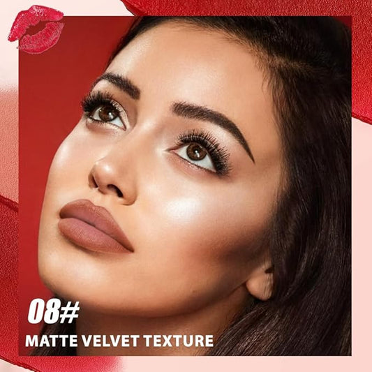 Matte Lip Lipstick Crayon Lip Liner Thick Pencil, High-Pigment Outline lips, Non-sticky Matte Velvet Texture, Waterproof & Smudge-Proof Longwear Pigmented, Fit for all tones 08#