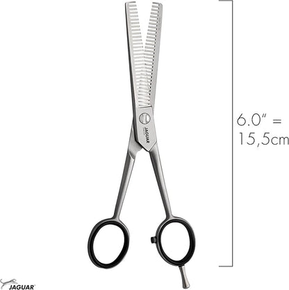 Jaguar Satin 30/30 Thinning and Texturizing Scissors, Right Handed Haircutting Shears, 6.0 Inch