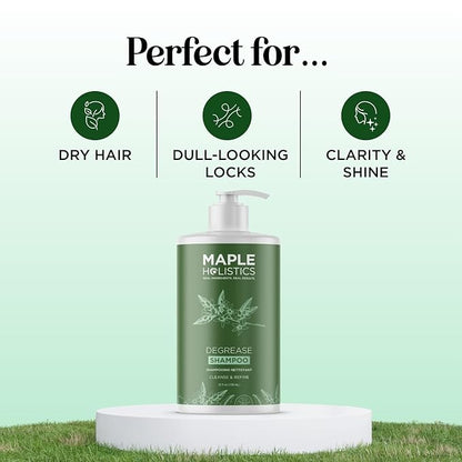 Maple Holistics Clarifying Shampoo for Oily Hair and Scalp - Deep Cleansing Shampoo Build Up Remover with Rosemary Oil - for Greasy Hair & Scalp - Vegan Color Safe Sulfate & Paraben Free (25 Fl Oz)