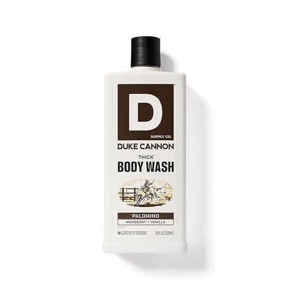 Duke Cannon Supply Co. Thick High Viscosity Body Wash – 3X Thicker, Cleansing Shower and Bath Gel, Mineral-Enriched for Men – Shower Gel – Men’s Body Scrub – Palomino (18 oz)