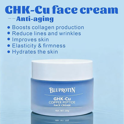 Copper Peptide Face Cream Anti-Aging and Firms Skin GHK-Cu Peptide locks in moisture and repairs skin imperfections 50g