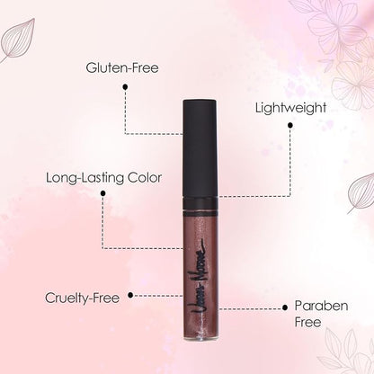 Lip Gloss, Moisturizing Lip Color with Shimmer for Long Lasting Shine, Lightweight Lip Stain, Girls Non-Sticky Lip Gloss with Aloe Vera, W/Vitamin C, E (Chocolate)