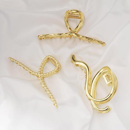 Mehayi 3 PCS Metal Large Hair Claw Clips for Thick Heavy Hair, Big Non-Slip Hair Catch Barrette Jaw Clamp, Strong Hold Claw Barrettes for Long Hair, Fashion Hair Styling Accessories for Women Girls