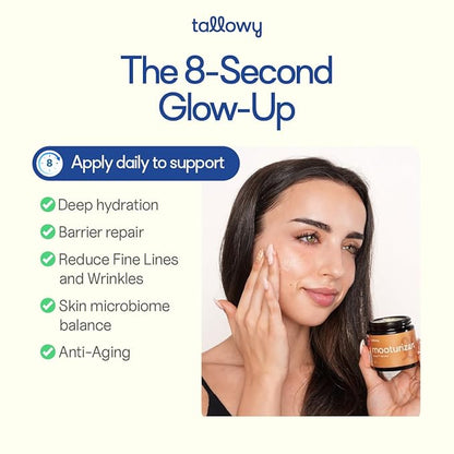 100% Grass-Fed Beef Tallow Balm for Skin – Non-Toxic Whipped Moisturizer for Face & Body – Soothes Dry, Sensitive Skin & Eczema – Honey Almond (4 oz)