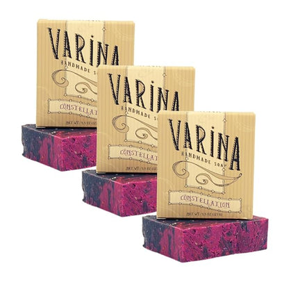 Natural Constellation Bar Soap - Gentle Cleansing for Sensitive Skin, Sweet and Vanilla - 3 Pack