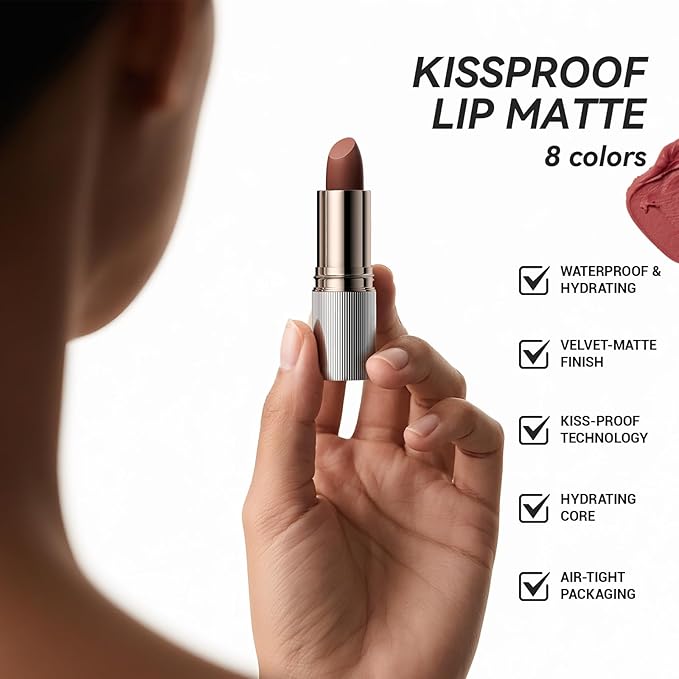 MAANGE Lipstick, Matte Lipstick Long Lasting Transfer-Proof Waterproof & Hydrating Lip Makeup, Full Coverage for a Nourishing Pout,1 Count-N105