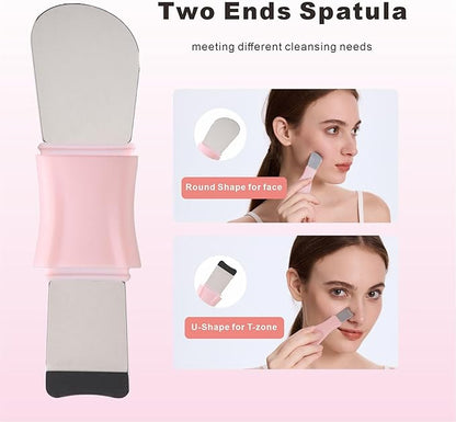 Silicone Face Scrubber Mask Applicator for Nourishing, Pore Deep Cleaning, Blackhead Remover & Exfoliator -No-Slip Long Handle, Gentle Face Massage,Daily Skin Care Tool for Women & Men (Pink)