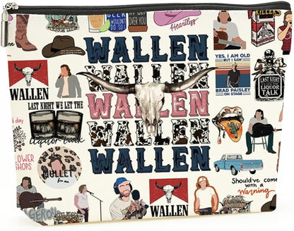 Inspired Western Makeup Bag Country Music Lovers Gift Vintage Western Decor Cowboy Cosmetic Bag for Fans Coworker Girls BFF Daughter Birthday Christmas Friendship Gifts for Women Friends