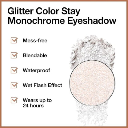 Beige White Monochrome Shimmer Eyeshadow Palette Makeup,Long Lasting Naturing-Looking Lightweight Glitter Single Eyeshadow,Neutral Powde Eye Shadow for Older Women