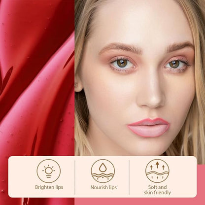Matte Lip Gloss Stain-Peel Off Lip Liner Tattoo, Pinkish Red Lip Tint，Long Lasting Peel Off Lip Stain, Waterproof Transfer-proof Lip Mask Lip Liner Peel Off Lip Gloss,Stayn Lip Makeup. #06