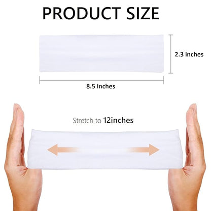 Huachi Headbands for Women Non Slip 16 Pack Elastic Sports Hair Bands for Women, Soft Cotton Cloth Headband for Workout Yoga Fashion Hair Accessories, Black White Gray Trendy Head Bands
