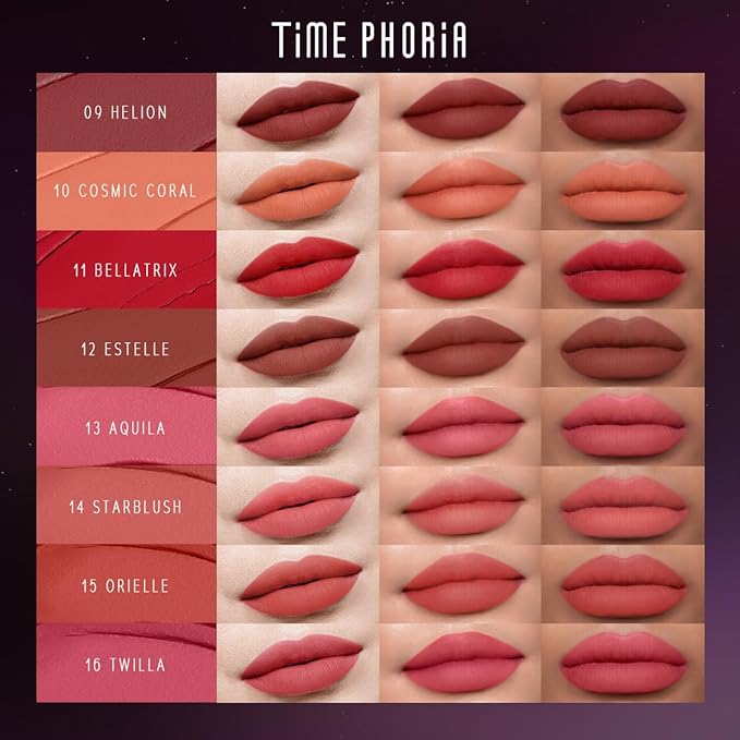 NEBULA VELVET LIP CREAM-Long Lasting Lip Stain, Waterproof and Transferproof Lip Tint, Matte Finish, Smooth Out Lip Lines, Lightweight & High Coverage, Stocking Stuffers (08 EQUINOX)