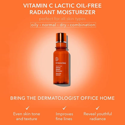 Dr Dennis Gross Vitamin C Lactic Oil-Free Radiant Moisturizer: For Dullness, Uneven Tone & Texture, Fine Lines and Occasional Dryness, 1.7 oz