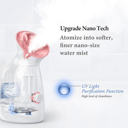 Colorfarm Facial Steamer Nano Ionic: Large 3-in-1 Face Steamer Deep Cleaning Unclogs Pores - Humidifier Towel Steamer Hot Mist Home Sauna Spa for Women Men Sinuses Moisturizing
