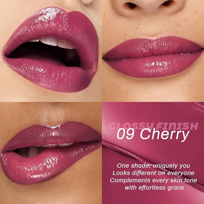 evpct 2Pcs Mauve Plum Cherry Honey Lipstick Tinted Lip Balm, Sheer Hydrating Shine Tinted Lipstick for Women, Moisturizing Lip Color, Nourishing Tinted Lip Balm Plumper Gloss Stain Glossy Shiny Finish