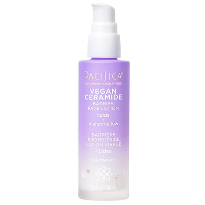 Pacifica Face Moisturizer - Vegan Ceramide Barrier Repair Face Lotion, Hydrating, For Dry Skin, Dermatologist Tested, Safe for Sensitive Skin, Fragrance Free, Vegan + Cruelty Free
