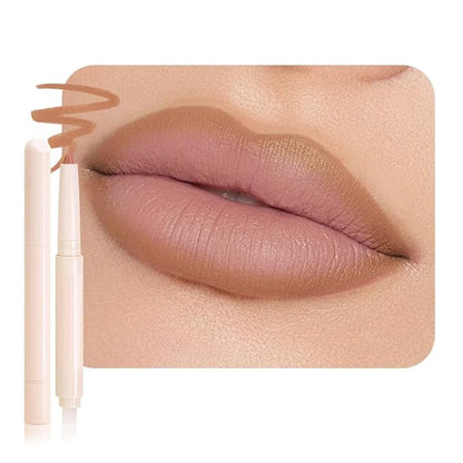 SUAKE Plump Matt Lipstick Lipliner Pencil Pack,Waterproof Crayon with Silicone Smudger for Define Contours & Sculpting Lip, Longwear Moisture Smooth Creamy Formula for Lip Makeup (03# Bend)