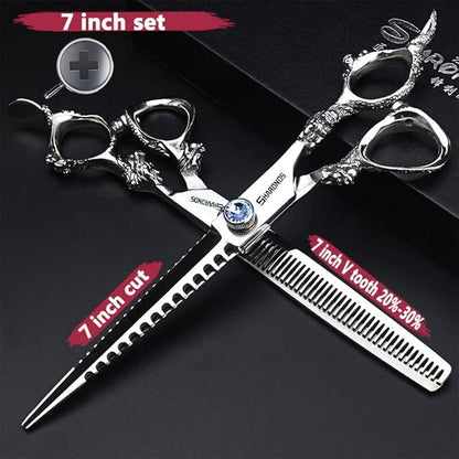 6/7/8/9 inch Professional Hair Cutting Thinning Scissors Barber Shears Hairdressing Salon Set (7-inch 2pc-A)