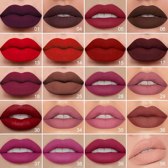 Kaely 2-in-1 Matte Lipstick and Lip Liner, Liquid Lip Stain Makeup for women Long Lasting Waterproof Smudge Proof, labiales matte mate larga duracion listip 24 hours originales, 01 Dark Plum Purple