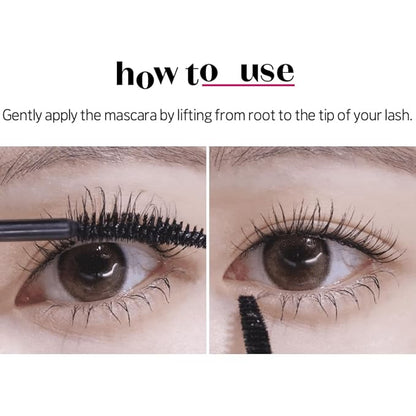 ETUDE Curl Fix Mascara Volume 1+1 Set, Lash Mascara, Strong Curl Up, Long-Lasting, Waterproof, Light-Weight, Korean Makeup, Beauty, Vegan Certified (0.54 Fl Oz)