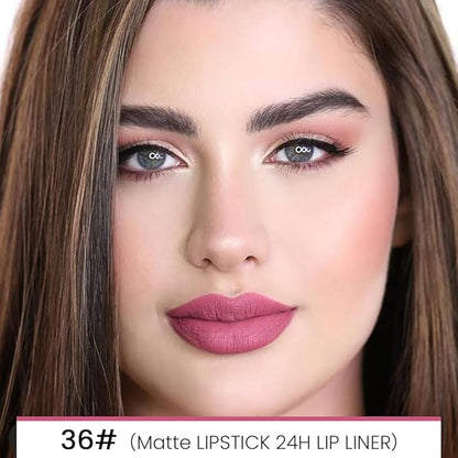 evpct 1Pcs Burgundy Red Matte Lip Liner and Lipstick for Women, Rose Magic Lipstick Lip Stain 24 Hours Original Lip Liner Makeup Stain Long Lasting Waterproof Smudge Proof labial Lip Pencil 36#