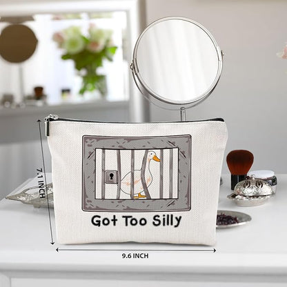 Funny Goose Pun Makeup Bag, Funny Gifts Cosmetic Bag, Goose Gifts Travel Organizer Animal Humor Zipper Pouch Graduation Birthday Friendship Gifts for Women Coworker Best Friend Sister