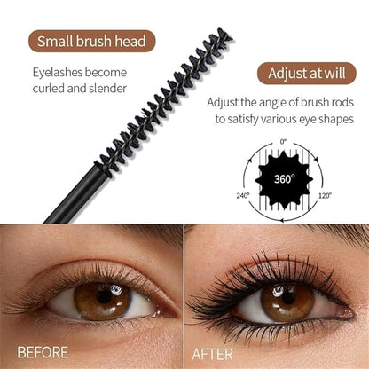 Ultra-Slim Brush Tubing Mascara for Mature Lashes – Waterproof Volume + Length for Fine Short Lower Lashes, Hypoallergenic Smudge-Proof Formula, Older Women Sensitive Eyes Friendly (Black)