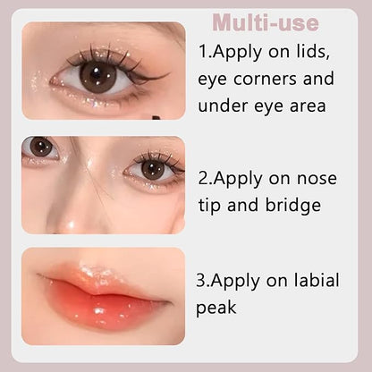 6Pcs Liquid Glitter Eyeshadow Eyeliner, Korean Makeup, Bling Under Eye Shadow, Shimmer Eye Make Up Valentine's Gift Set,Long Lasting,Quick Drying & Pigmented Loose Glitter Glue for Crystals Makeup