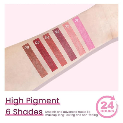 3Pcs Nude Pink Purple Mauve Lavender Lip Stick,Matte Cream Lipstick Set for Women,Long Lasting Waterproof Smudge Proof Velvet lipsticks Crayon,Lip Makeup Kit Travel Size,Vegan & Cruelty-free