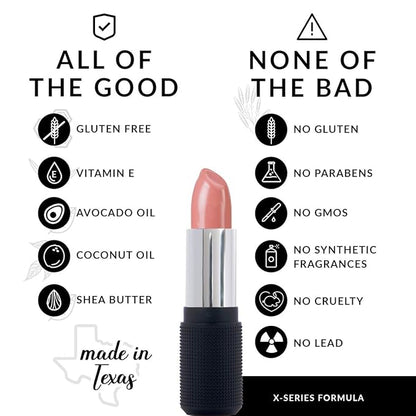 Red Apple Lipstick New York Full Body Lipstick for Women - Vegan Gluten Free Organic Lipstick - Creamy Lip Color, Nourishing Lip Makeup w Vitamin E - BROWN NUDE LIPSTICK SHADE