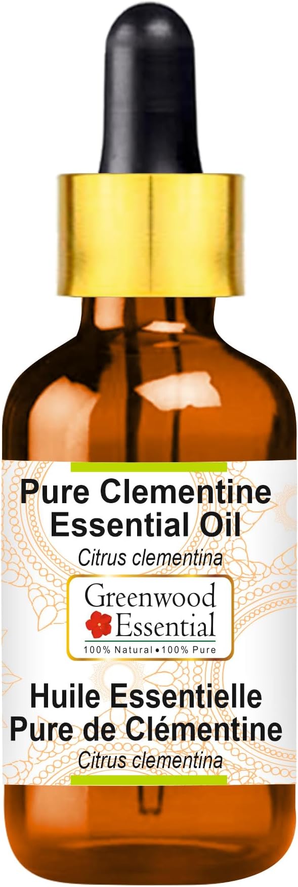 Greenwood Essential Pure Clementine Essential Oil (Citrus Clementina) with Glass Dropper Steam Distilled 50ml (1.69 oz)