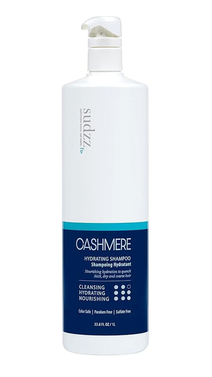SUDZZFX Cashmere Hydrating Shampoo, 34 fl oz - Hair Growth Shampoo - Color Safe, Sulfate Free, Paraben Free, and moisturizing for Dry Hair Men and Women