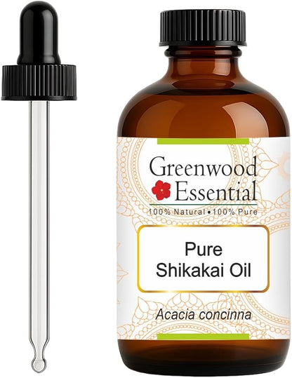 Greenwood Essential Pure Shikakai (Acacia concinna) Oil with Glass Dropper 120ml (4 oz)