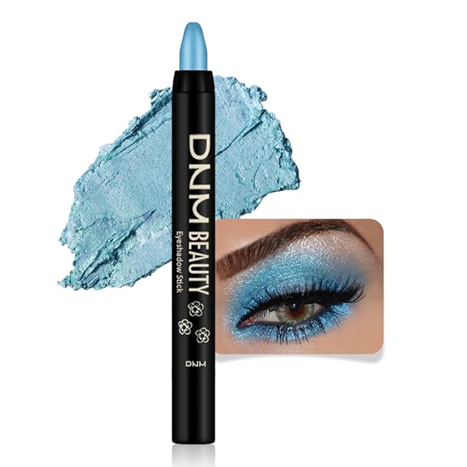 evpct Dazzling Blue Shimmer Cream Eye Shadow Brightener Sticks Set for Eyes, Blue Shimmery Matte Pencil Eye shadow Applicator Stick Pen Palette Makeup Waterproof sombras en crema para ojos 11#