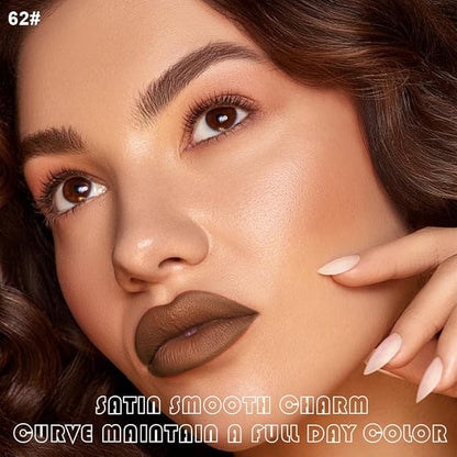 evpct 2Pcs Nude Matte Lip Liner and Lipstick Combo Set for Women, Nude Lip Combo Set Liquid Lips Stick Gloss and Lipliner Stains Set Long Lasting Waterproof, Lips Makeup 24 Hours labiales originales